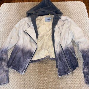 GUC Doma Ombre Lamb Leather Jacket w/Removable Cotton Hood - Size M